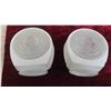 Image 3 : Vintage Ceiling Ribbed White Clear Glass Light Covers 7x7, 4x5x5