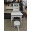 Image 1 : Wicker Vanity 33'' x 31'' x 16'' Plus Mirror 18'' x 21'' with Stool 