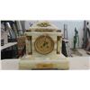 Image 2 : Alabaster Mantle Clock with Key 12 1/2'' x 6'' x 13''