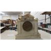 Image 3 : Alabaster Mantle Clock with Key 12 1/2'' x 6'' x 13''