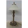 Image 2 : Table Lamp 23'' Tall , Wrought Iron Plant Stand 22 1/2'' Tall , Oak Framed 