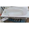 Image 1 : Jacuzzi Whirlpool White Bathtub with Gold Colored Tap and Faucet
