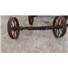 Image 3 : 3 Sets of Steel Wagon Wheels  with Axles (2) 27 1/2'' (1) 31 1/2'' 