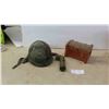 Image 1 : Camo Army Helmet with Lining, Flashlight, Wood Treasure Box, Plus