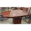 Image 1 : Oval Pedestal Bar Height Wood Table 60'' x 42'' x 34 1/2'' with 