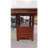 Image 2 : Oval Pedestal Bar Height Wood Table 60'' x 42'' x 34 1/2'' with 