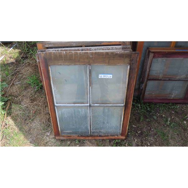 (11) Wood Framed Windows 24'' x 28'' -Some with Cracks/Damage