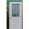 Image 2 : (2) Green and White Slab 9 Glass Insert Entry Doors 5 1/2'' Jamb 37 1/2'' x 82 1/2'' 