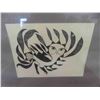Image 3 : Vintage Inuit Stone Cut Lino Cut Signed and Framed. Frame Measures 17'' x 20'' 