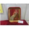 Image 1 : Vintage 1936 Coca Cola Metal Tray 'Lady in White Dress' Original & Good Condition