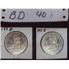 Image 1 : (2) 1958 Canadian Solid Silver Dollars BC Totem Poles , Excellent Condition