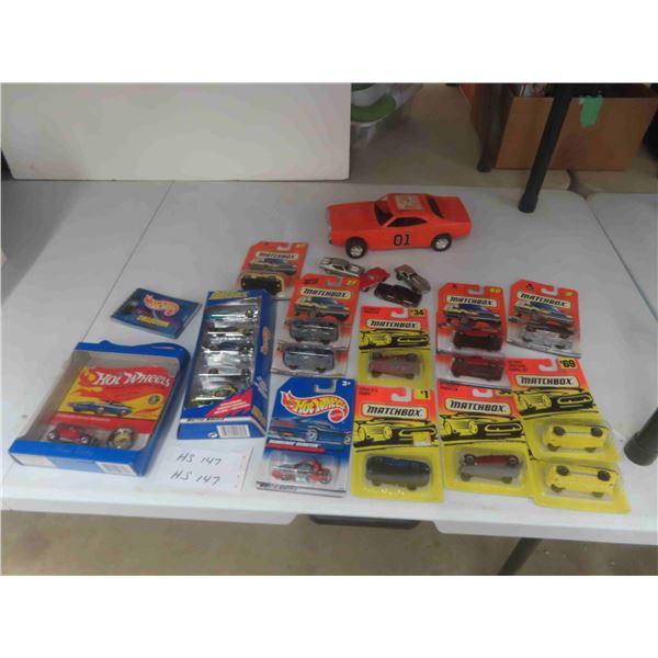 New in Package Diecast Cars : Hotwheels, Matchbox, Dukes of Hazard Plastic Car,