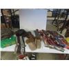 Image 1 : 17 Vintage Ties, Elmer Fudd Hat, Bon Jovi T Shirt Size Medium, Mitts, Silk Smoking