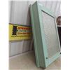 Image 2 : Vintage Hanging Wall Cabinet with Patterned Glass Door 25'' x 6'' x 37'' 