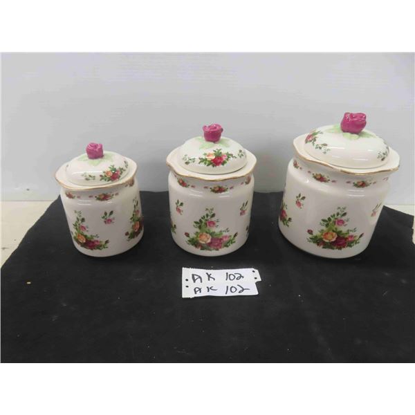 Royal Albert Old Country Rose 3 Piece Canister Set