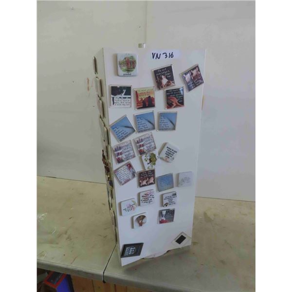 Counter Top Revolving Store Display 31'' x 12'' x 12'' Full of Slogan Fridge Magnets 