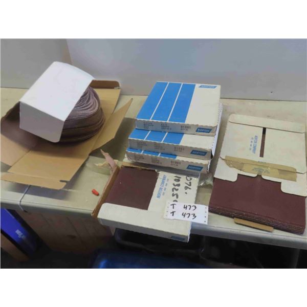 6 Boxes of New Sandpaper (5 Boxes) 9'' x 11'' (1 Box) 100x8'' Disc