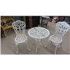 Image 1 : 3 Piece Metal Bistro Set, Table Measures 26'' Tall x 23'' Across