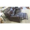 Image 2 : Leather/Leather Style Reclining Love Seat 56'' Wide