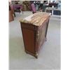 Image 2 : Fancy Marble Top Hand Painted Cabinet with Brass Accents 37'' x 33'' x 14 1/2'' 