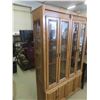 Image 2 : Oak 2 Piece Light Up China Cabinet 80'' x 48'' x 14''