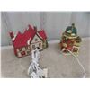 Image 3 : Christmas Village : 2 Electric Light Up, 2 Tea Lights, Plus