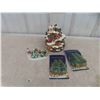Image 8 : Christmas Village : 2 Electric Light Up, 2 Tea Lights, Plus