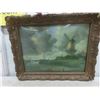 Image 2 : Vintage Picture with Convex Glass 14 1/2'' x 12'' , Bed Lamp , Small 