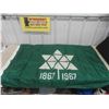 Image 2 : Vintage Nyl Glo 1867-1967 Canada Centennial Flag 36'' x 54'' , St Andrews
