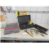Image 1 : Tool Box with Tools: Hammeer, Soldering Iron, Ryobi Drill Bit Set