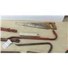 Image 3 : 2 Ridgid Pipe Wrenches, Nail Puller, Saw, Wrecking Bar, Caulking Gun 