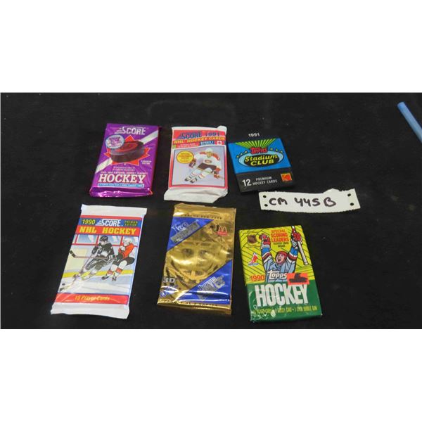 6 Unopened Hockey Card Packs 