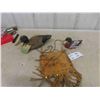 Image 1 : Leather Pouch, 2 Duck Ornaments (1 is Wood) 