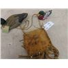 Image 2 : Leather Pouch, 2 Duck Ornaments (1 is Wood) 