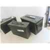 Image 2 : 4 Metal Military Ammo Cases (3) 7 1/2'' x 12'' x 6'' (1) 7'' x 11'' x 4'' 