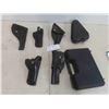 Image 1 : 5 Leather Pistol Holsters , 2 Hard Pistol Cases