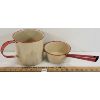 Image 1 : LOT OF 2 - ENAMEL CUP & PAN