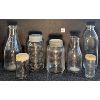 Image 1 : LOT OF 7 - EMBOSSED MASON JARS & DAIRY BOTTLES - INCL CROWN 1 QT 