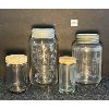 Image 2 : LOT OF 7 - EMBOSSED MASON JARS & DAIRY BOTTLES - INCL CROWN 1 QT 