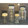 Image 3 : LOT OF 7 - EMBOSSED MASON JARS & DAIRY BOTTLES - INCL CROWN 1 QT 