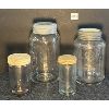 Image 4 : LOT OF 7 - EMBOSSED MASON JARS & DAIRY BOTTLES - INCL CROWN 1 QT 
