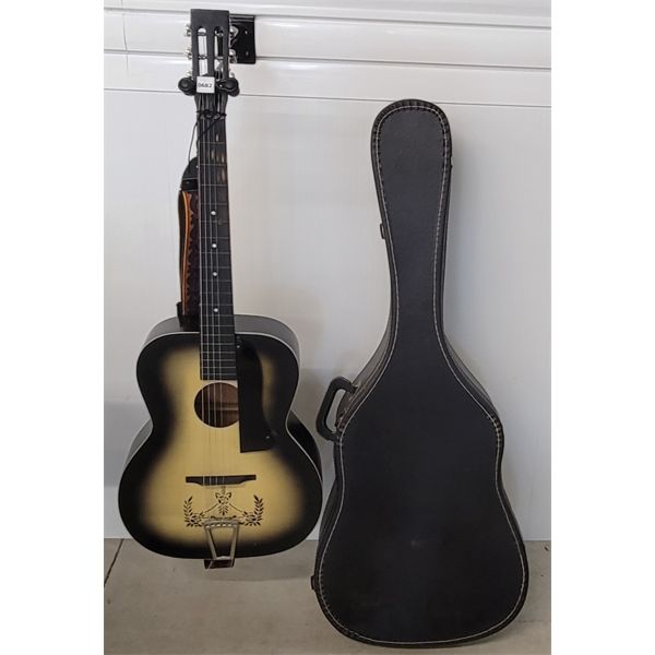 UNKNOWN 6 STRING ACOUSTIC GUITAR W/ CASE
