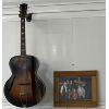 Image 1 : LOT OF 2 - VINTAGE GIBSON ACOUSTIC GUITAR & FRAMED STOMPIN' TOM PHOTOGRAPH