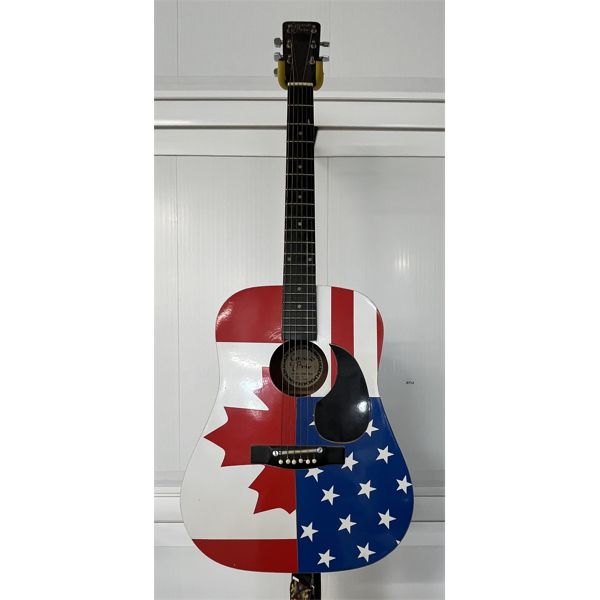 GRAND PRIX FLAG ACOUSTIC GUITAR W/ STRAP
