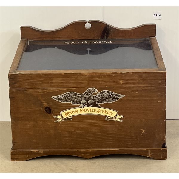 REVERE PEWTER JEWELERY STORE DISPLAY CASE 