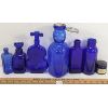 Image 1 : LOT OF 7 - MISC COBALT BOTTLES - INCL BABY TOP & NOXZEMA, ETC.