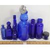 Image 2 : LOT OF 7 - MISC COBALT BOTTLES - INCL BABY TOP & NOXZEMA, ETC.