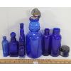 Image 5 : LOT OF 7 - MISC COBALT BOTTLES - INCL BABY TOP & NOXZEMA, ETC.
