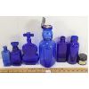 Image 6 : LOT OF 7 - MISC COBALT BOTTLES - INCL BABY TOP & NOXZEMA, ETC.