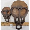 Image 2 : LOT OF 2 - WOODEN PULLEYS